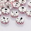 Brass Rhinestone Spacer Beads RB-A014-L8mm-27S-NF-1