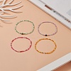 Natural & Synthetic Mixed Gemstone & Glass Seed Beaded Stretch Bracelet for Women BJEW-JB09932-2