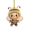 Cute Bees Acrylic Pendant Decoration HJEW-G026-01B-1