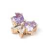 Brass Micro Pave Cubic Zirconia Pendants KK-K297-25G-02-2