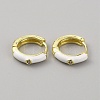 Enamel Hoop Earrings with Clear Cubic Zirconia EJEW-WH0004-39G-1
