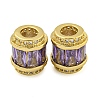Rack Plating Brass Micro Pave Cubic Zirconia European Beads KK-F089-31G-2