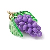 Glass Seed Beaded Grape Pendants PALLOY-MZ00467-02-3