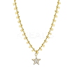 Star Brass Micro Pave Cubic Zirconia Pendant Necklaces NJEW-PH01391-1