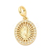 Brass Clear Cubic Zirconia European Dangle Pendants KK-D325-28G-09-1