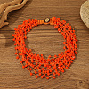 Bohemian Style Glass Bead Multi-layer Necklaces for Daily Wear and Gifting BA8447-2-1