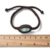 Adjustable Oval Natural Fluorite Braided Bead Bracelets BJEW-H626-02-11-5
