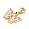 Natural White Shell Alphabet Charms STAS-M338-02G-W-2