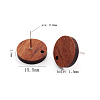 Coconut Brown Wood Stud Earring Findings EJEW-CJC0001-13-2