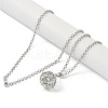 Brass with Rhinestone Pendant Necklaces NJEW-G089-03G-P-2