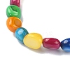 Dyed Natural Shell Nugget Beaded Stretch Bracelet for Women BJEW-JB09383-02-3