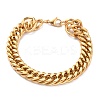 Ion Plating(IP) 304 Stainless Steel Cuban Link Chain Bracelets STAS-A028-B064G-A-1