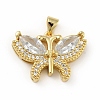 Brass Micro Pave Cubic Zirconia Pendants KK-B059-34G-D-1