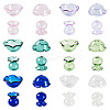 6 Sets 6 Colors Transparent Glass Bead Caps GLAA-BY0001-06-1