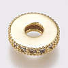 Brass Micro Pave Cubic Zirconia Bead Spacers ZIRC-K074-11A-01G-2