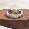 Brass Micro Pave Clear Cubic Zirconia Cuff Open Rings for Women WG065A2-02-2