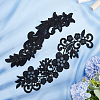 4 Pairs 2 Style Polyester & Nylon Embroidery Flower Lace Appliques DIY-GF0009-10-4