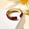 Brass Enamel Cuff Rings for Women LS-RJEW-U040-01G-01-3