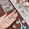 Unicraftale 24Pcs 2 Style Zinc Alloy Shank Buttons BUTT-UN0001-23-4