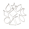 10Pcs 201 Stainless Steel Open Back Bezel Pendant Sets STAS-B101-06B-P-1