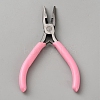 Steel Needle Nose Pliers with Pink Plastic Handle TOOL-WH0155-227B-1
