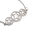 Non-Tarnish Stainless Steel Cable Chain Link Bracelets for Women Men STAS-Z061-01P-08-2