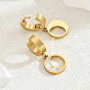 Elegant 201 Stainless Steel Moon Hoop Earrings XZ5381-1-3