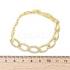 Brass Micro Pave Clear Cubic Zirconia Curb Chain Bracelets for Women BJEW-A034-04A-G-5