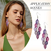 2 Pairs 430 Stainless Steel Leaf Dangle Earrings EJEW-TA0001-83E-8