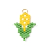 Handmade Glass Seed Beaded Corn Pendants PALLOY-MZ00605-1
