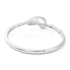 Cubic Zirconia Snake Hinged Bangle with Enamel BJEW-G673-03P-3