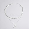 Alloy Flower Coin Pendant 3 Layered Necklaces for Women FS-WGE6B44-02-3