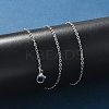 Classic Plain 304 Stainless Steel Mens Womens Cable Chain Necklaces STAS-UN0017-38P-A-2