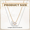 1Pc Brass Flat Round Clear Cubic Zirconia Pendant Cable Chain Necklaces for Women NJEW-LP0002-81-2