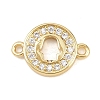 Brass Pave Clear Cubic Zirconia Donut Links Connector Charms KK-L251-09G-02-1
