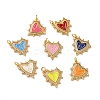 Rack Plating Brass Micro Pave Clear Cubic Zirconia Charms KK-D074-04G-1