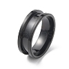 Titanium Steel Grooved Finger Ring RJEW-WH0004-32E-EB-1
