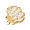 Shell Pearl & Glass Seed Beaded Pendants PALLOY-MZ01437-01-2