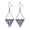 Handmade Glass Seed Beads Rhombus Dangle Earrings EJEW-MZ00542-05-2