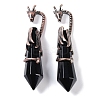 Natural & Synthetic Mixed Gemstone Faceted Pointed Bullet Big Pendants G-L524-19R-2