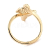 Fishtail Rack Plating Brass Micro Pave Cubic Zirconia Open Cuff Rings for Women RJEW-Z059-06G-3