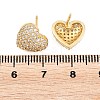 Brass Micro Pave Clear Cubic Zirconia Stud Earrings EJEW-G471-31G-02-5