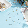 304 Stainless Steel Stud Earring Settings with Flat Round Brass Heads and Plastic Ear Nuts STAS-LP0004-52G-1