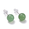 Crackle Round Green Aventurine Dainty Stud Earrings for Girl Women LS-EJEW-M202-04C-1