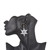 304 Stainless Steel Glass Seed Beads Snowflake Dangle Earrings EJEW-MZ00537-5