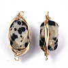 Natural Dalmatian Jasper Links/Connectors G-T131-100C-3