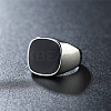 Square 304 Stainless Steel Enamel Finger Rings for Men FS-WG78CFC-03-1