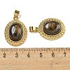 Natural Bronzite Oval Pendants G-B079-02G-02-3