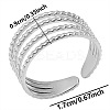 Geometric Minimalist Hollow 304 Stainless Steel Cuff Rings KD9952-1-1