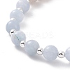 4Pcs 4 Style Natural & Synthetic Mixed Gemstone & 304 Stainless Steel Beaded Stretch Bracelets Set for Women BJEW-JB09116-4